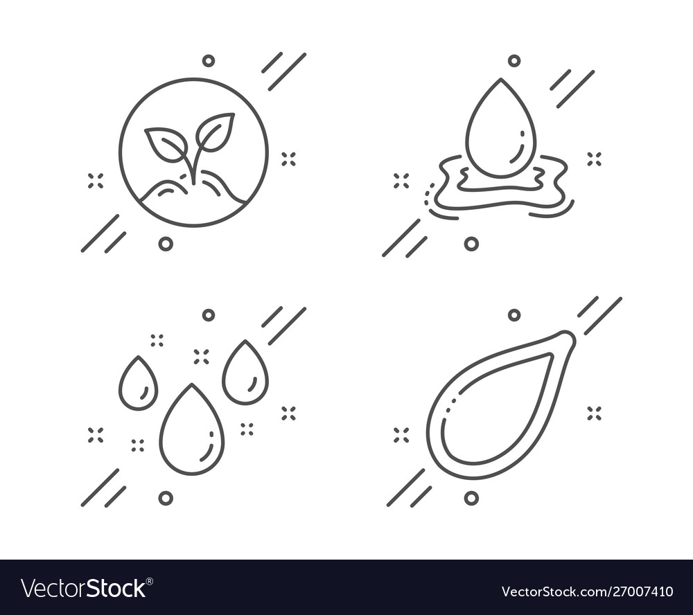 Rainy weather water splash and startup icons set