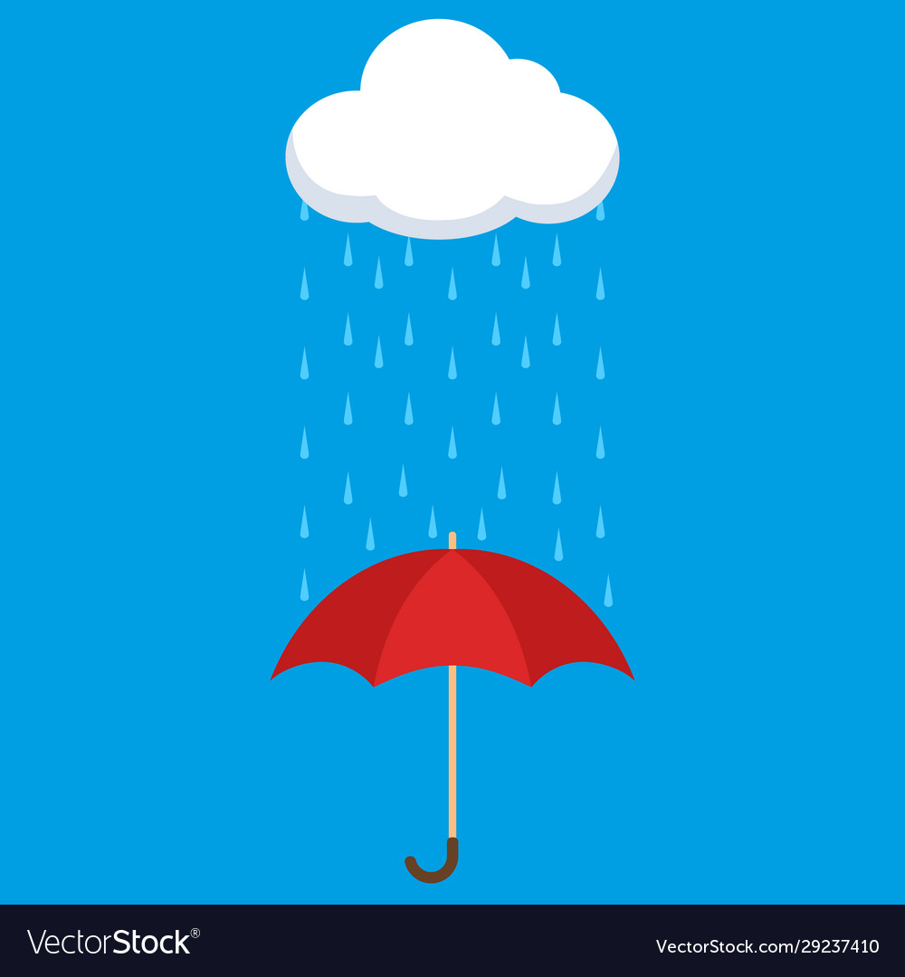 Red umbrella and cloud Royalty Free Vector Image