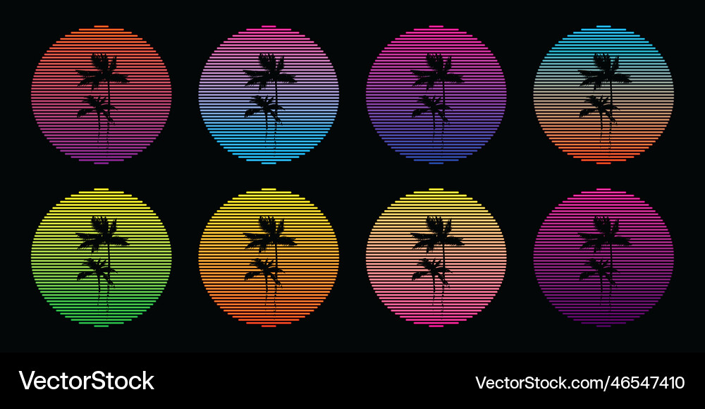 Retro sunset Royalty Free Vector Image - VectorStock