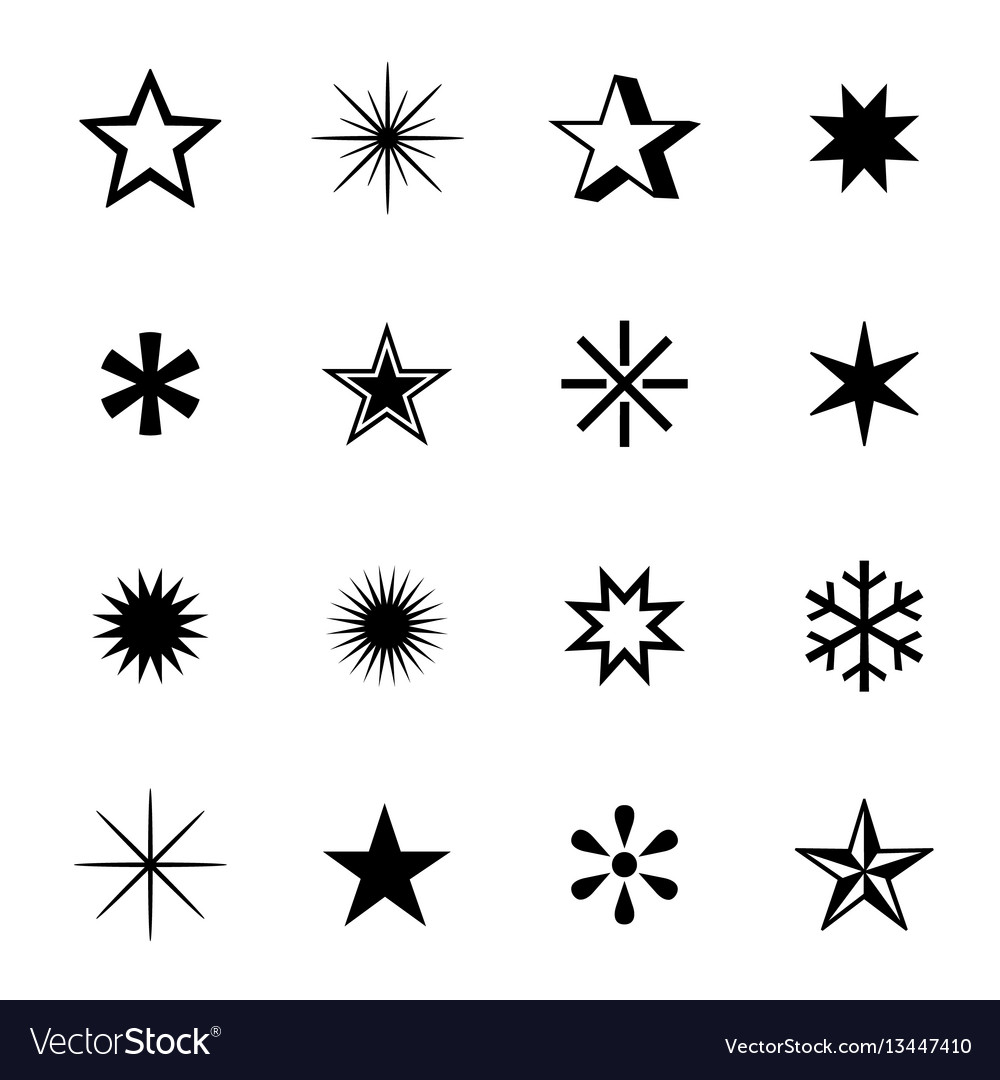 Set of black stars Royalty Free Vector Image - VectorStock