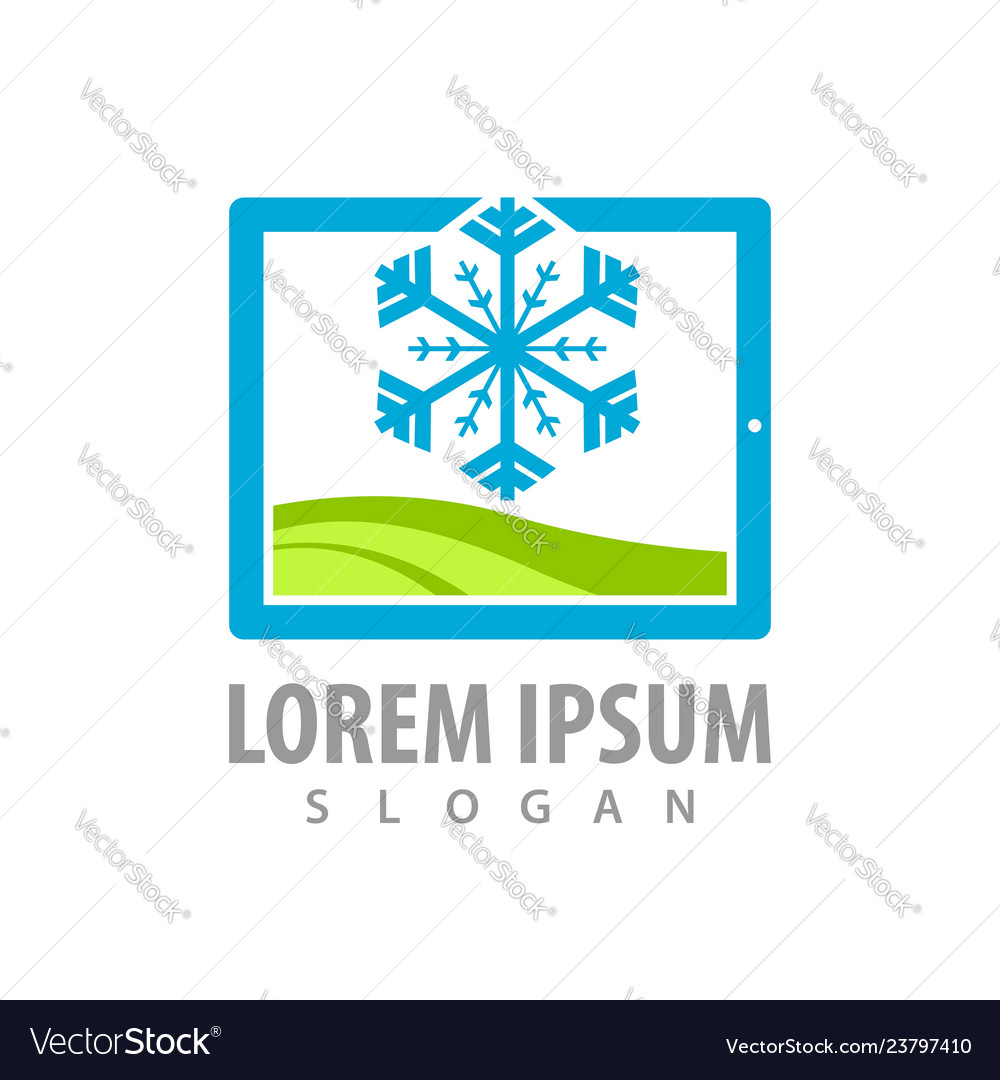 Snowflake frame logo concept design symbol Vector Image Snowflake frame logo concept design symbol