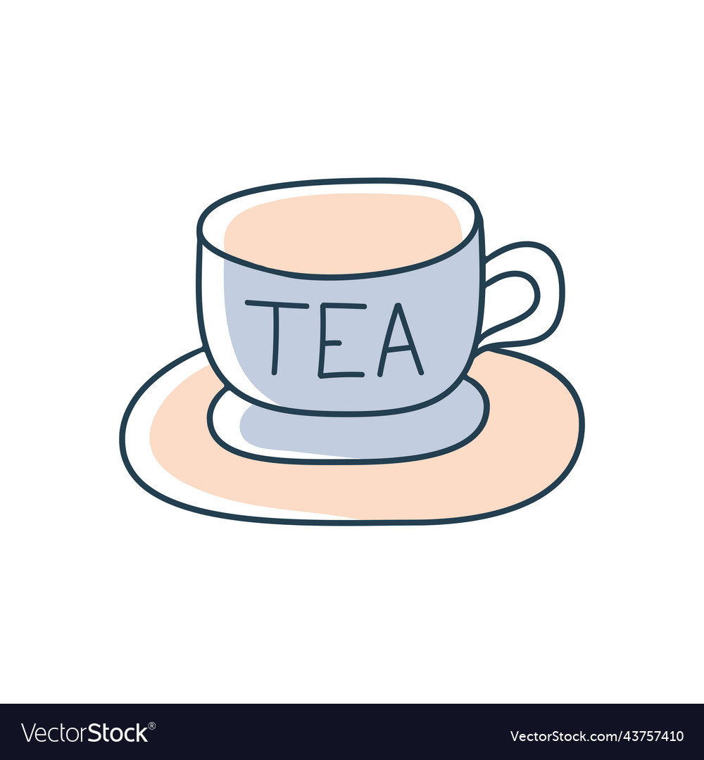 Tee oder Kaffee Tasse Cartoon doodle Stock-Ikone vector image Tee oder Kaffee Tasse Cartoon doodle Stock-Ikone