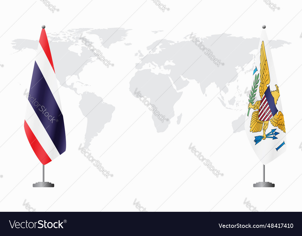 Thailand und vereinigte Staaten Jungfrau Inseln Flaggen vector image Thailand und vereinigte Staaten Jungfrau Inseln Flaggen
