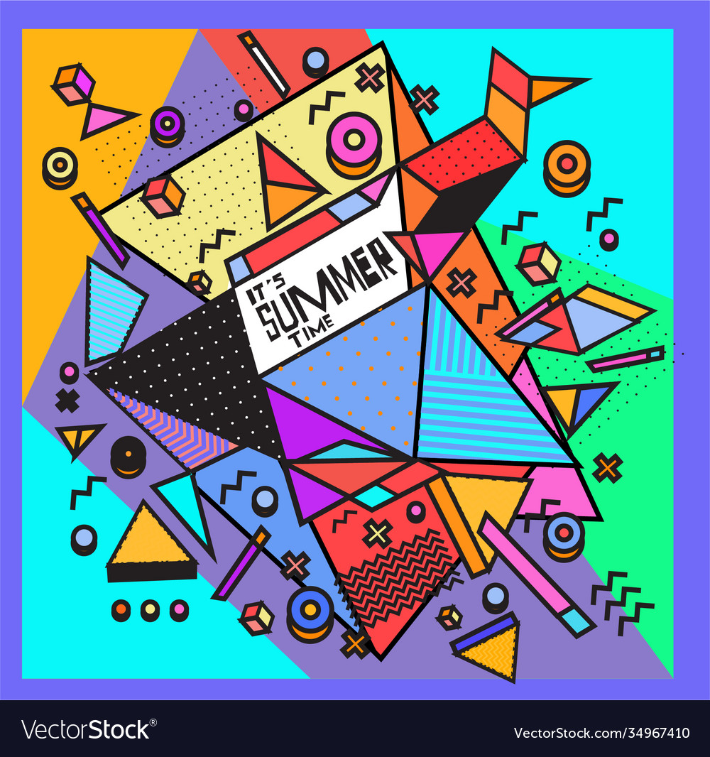 Triangle geometric forms for summer design event vector image Triangle geometric forms for summer design event