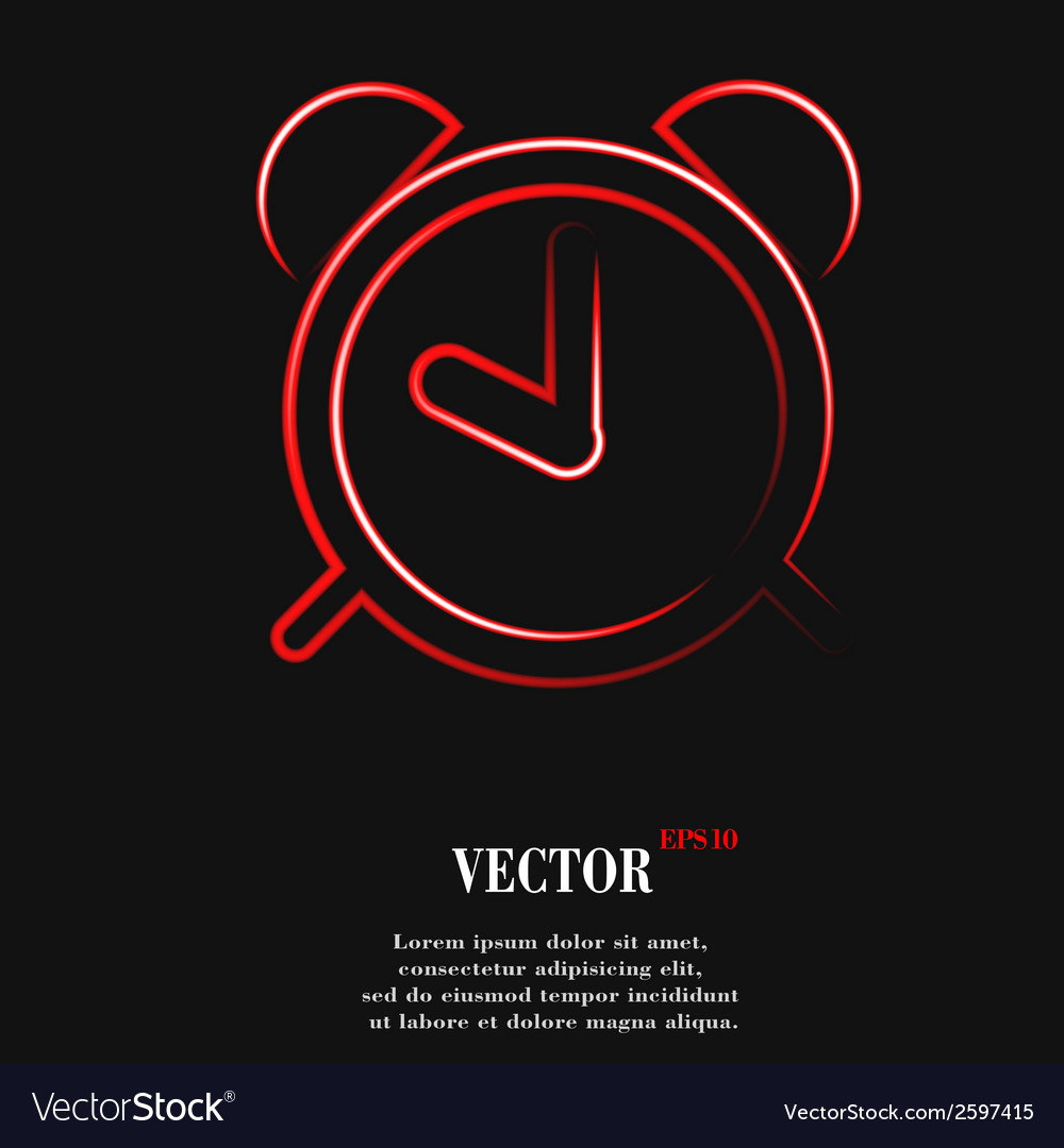 Alarm clock flat modern web button and space