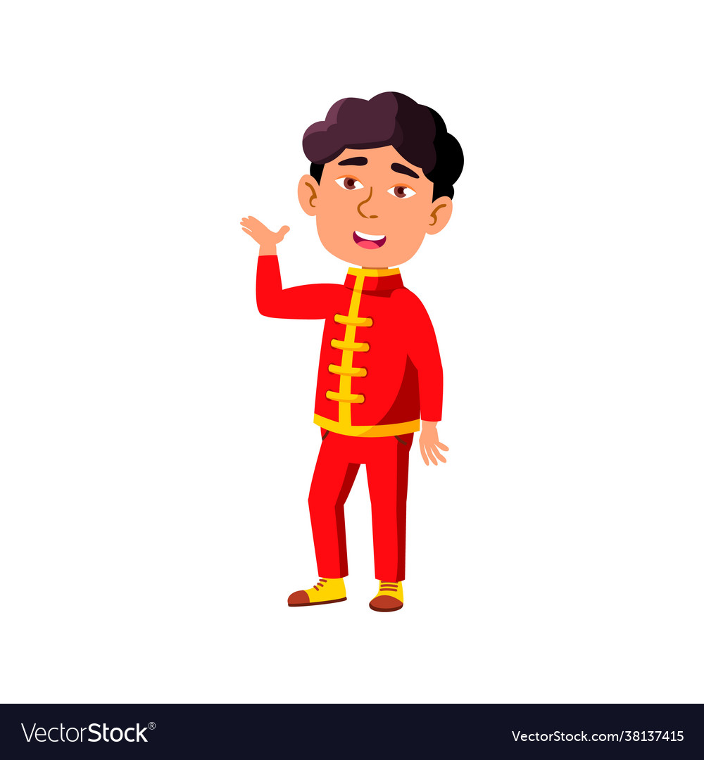 Asian little boy artist participating Royalty Free Vector