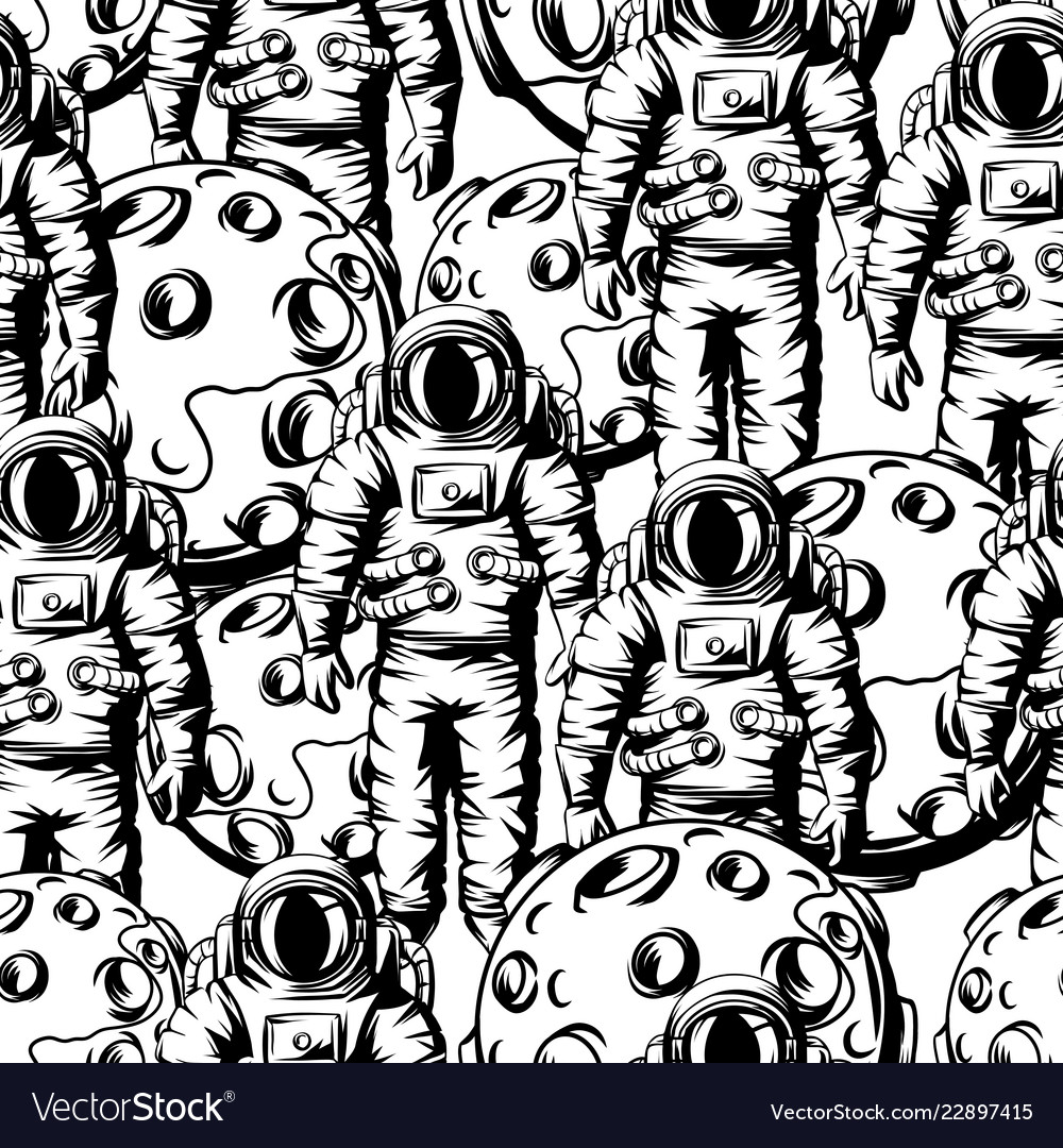 Astronaut Moon Pattern