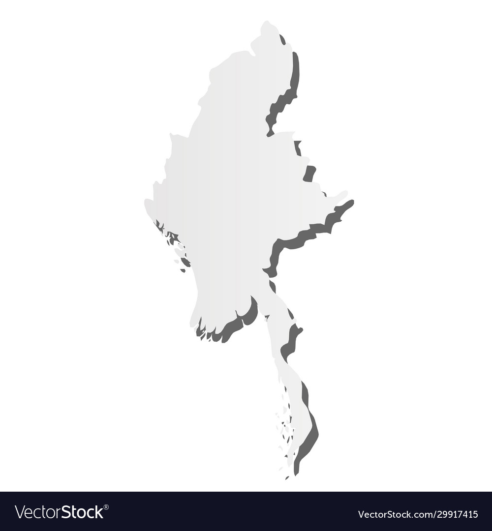 Burma myanmar - grey silhouette map Royalty Free Vector