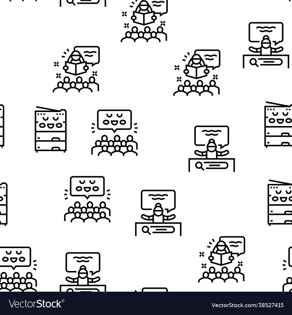 Children library read seamless pattern Vector Image Children library read seamless pattern