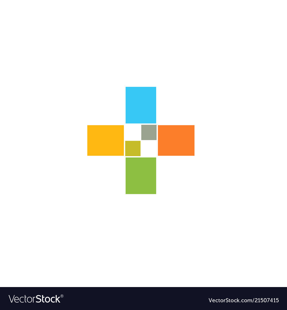 Cross colorful icon isolated abstract plus symbol