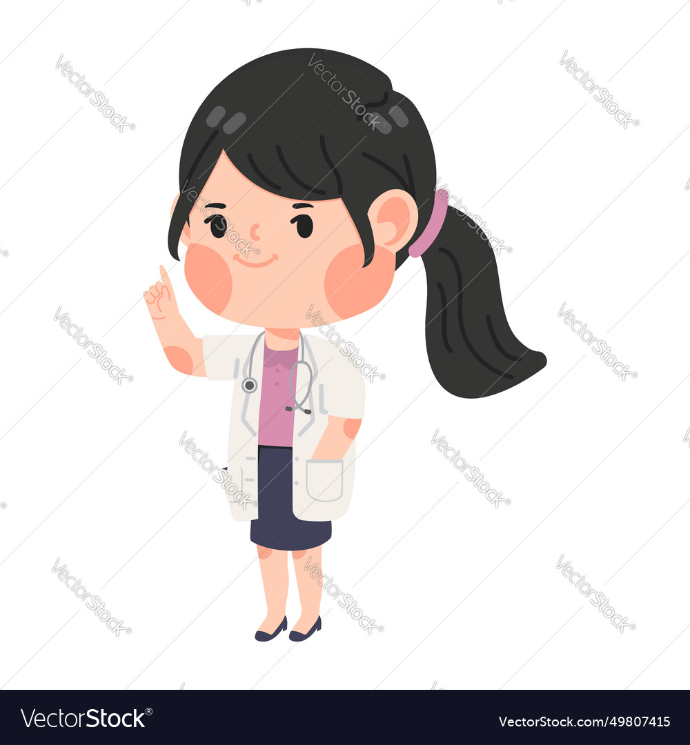 Cute woman doctor answer the questions