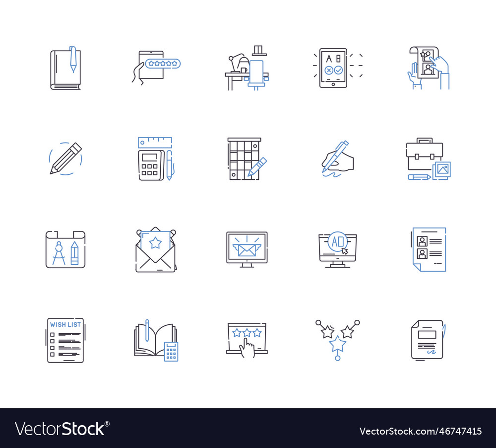 Design outline icons collection creation vector image Design outline icons collection creation