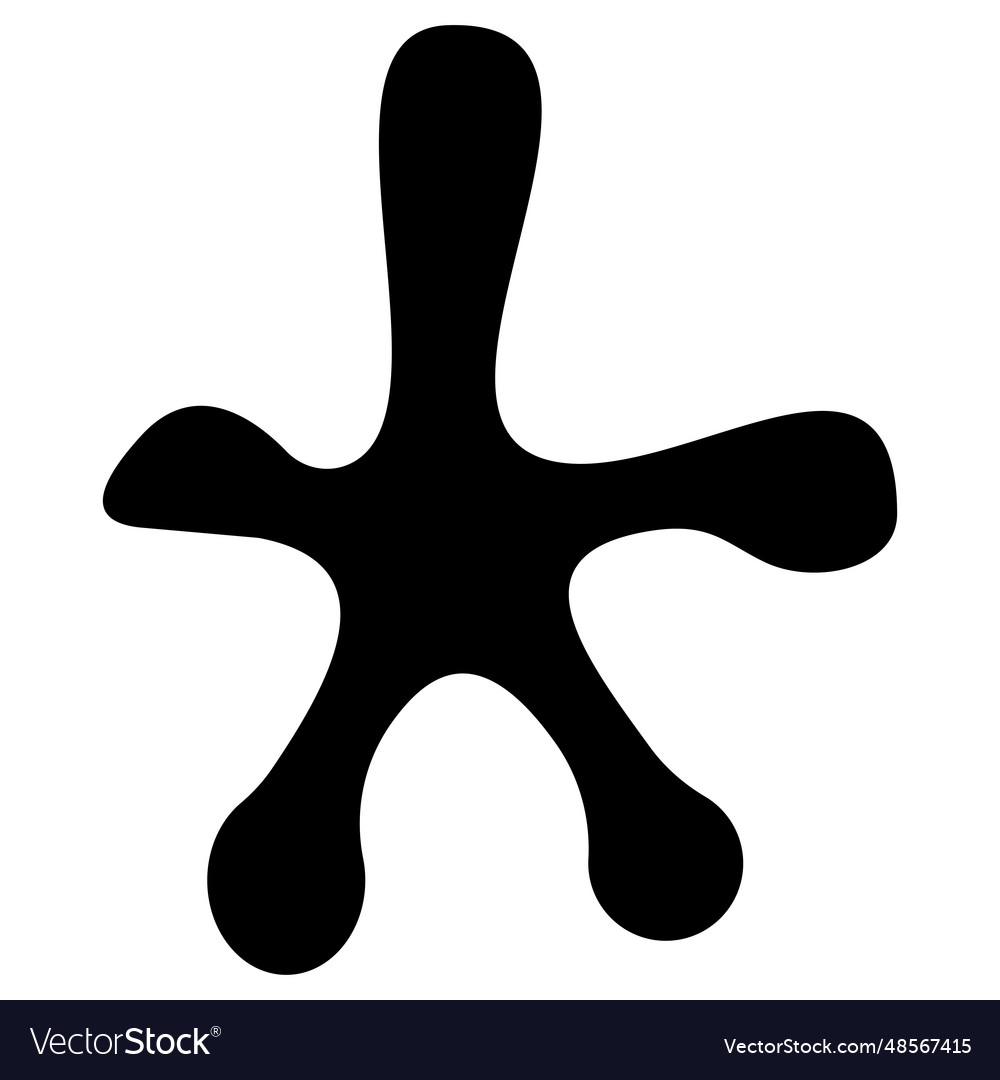Five-pointed monochromatic blot with smooth edges