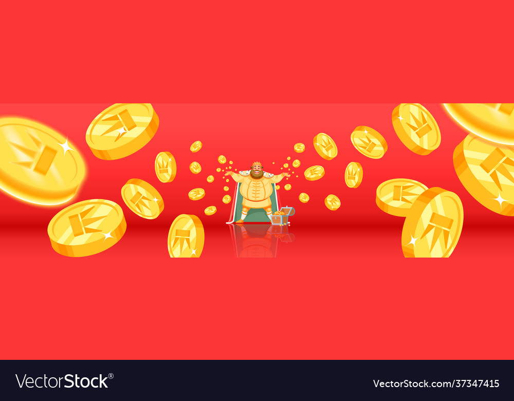 Fortune luck bingo falling coins money vector image Fortune luck bingo falling coins money