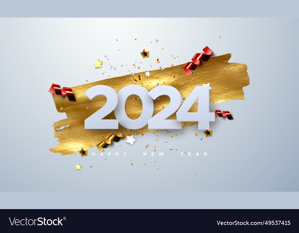 Happy new 2024 year holiday Royalty Free Vector Image