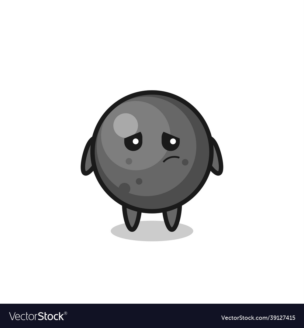 Lazy gesture of cannon ball cartoon character vector image Lazy gesture of cannon ball cartoon character