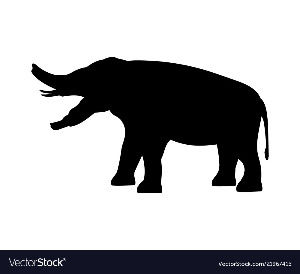 Platybelodon elephant silhouette extinct mammal vector image Platybelodon elephant silhouette extinct mammal