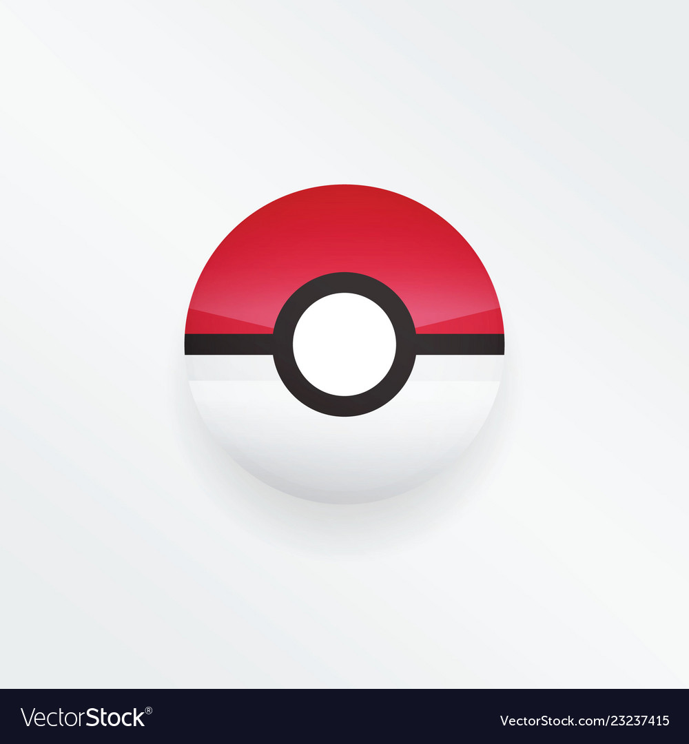 Pokeball icon in gray color Royalty Free Vector Image