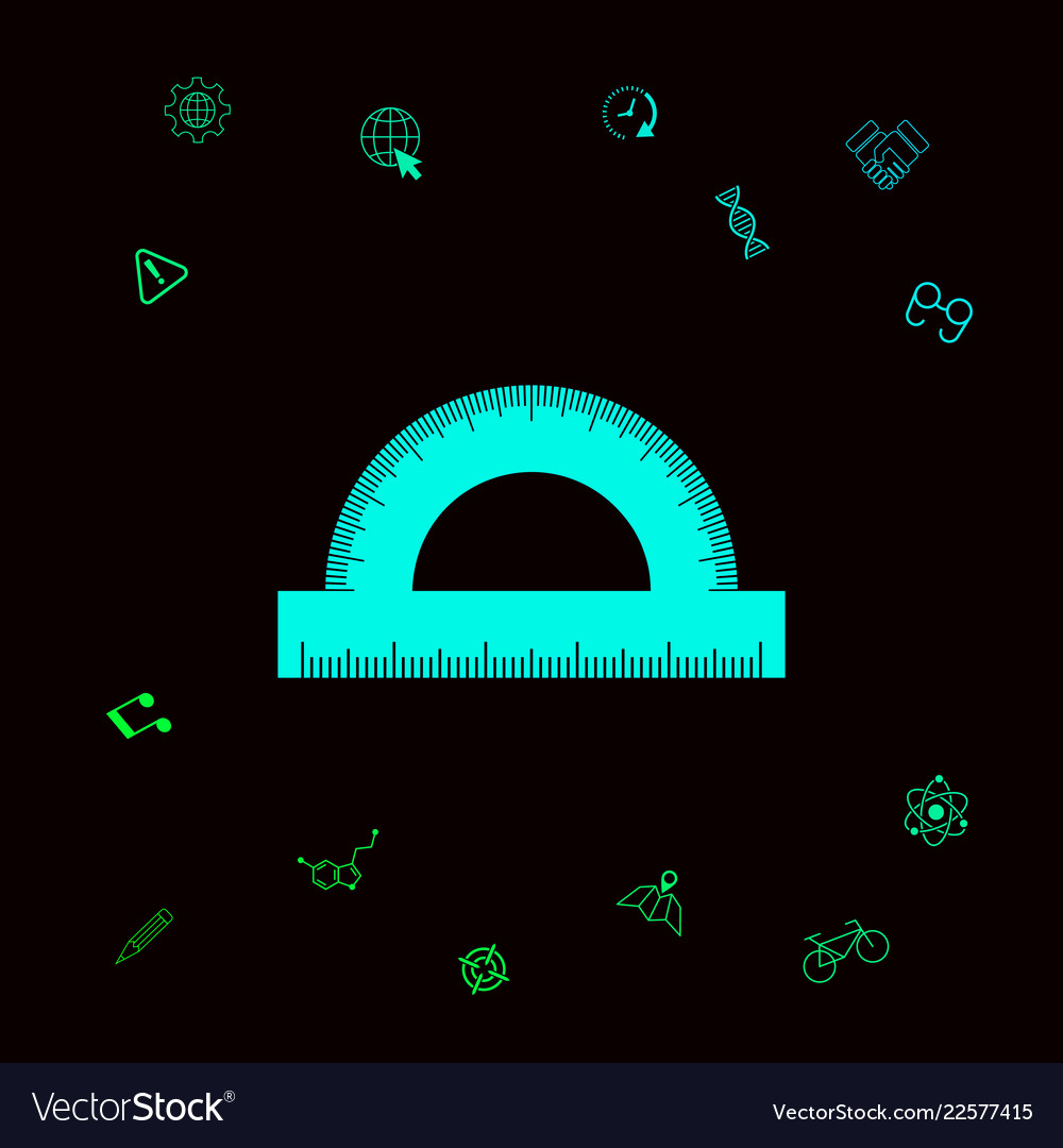 Protractor symbol icon graphic elements for your Vector Image