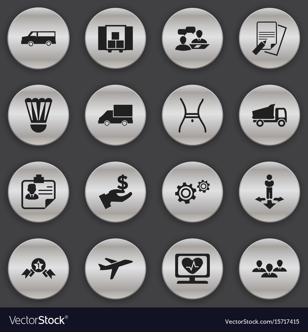 Set of 16 editable complex icons includes symbols