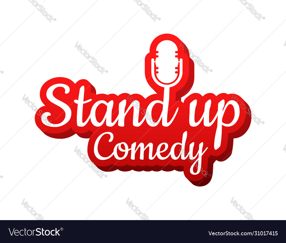 Stand up in flat style on red background retro