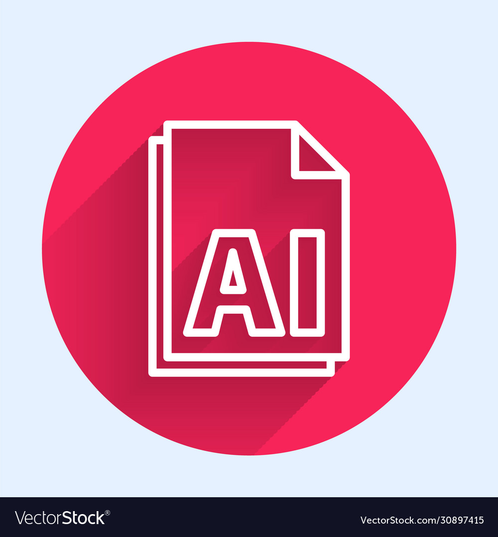 White line ai file document download button