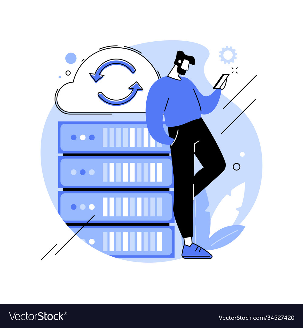 Backup server abstract concept vector image Backup server abstract concept