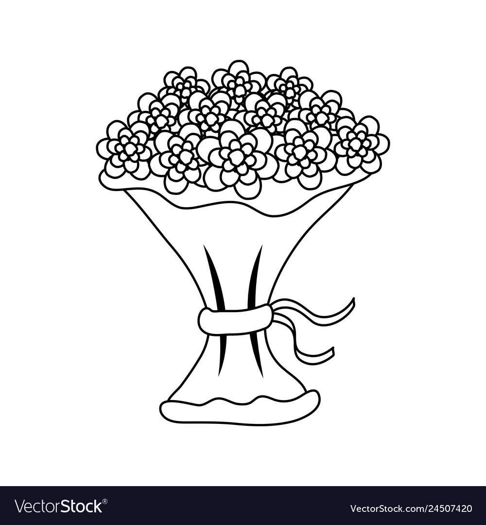 Bouquet of flowers icon Royalty Free Vector Image