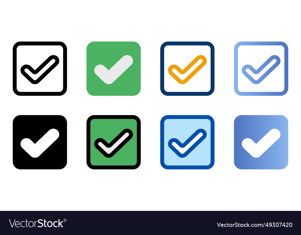 Checkbox icons in different style vector image Checkbox icons in different style