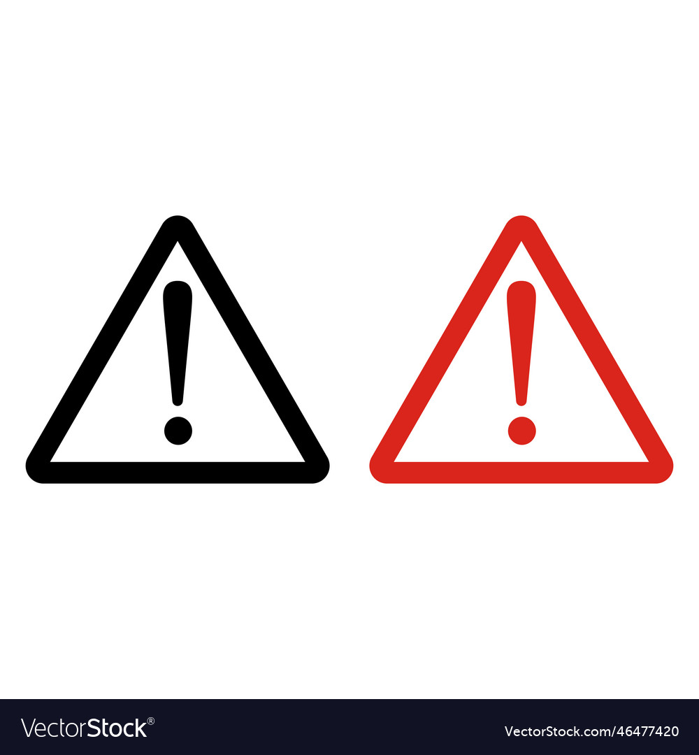 Exclamation Mark Icon Set Warning Icon Set Vector Image 1907