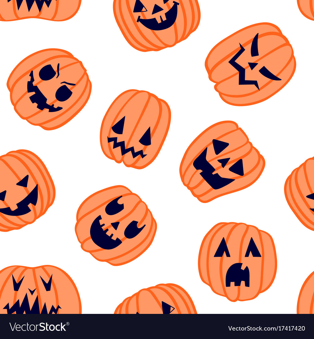 halloween scary pumpkin pattern 6 royalty free vector image