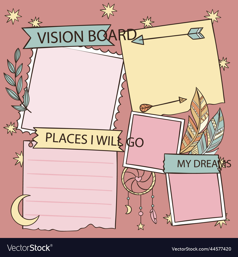 Hand drawn vision board Royalty Free Vector Image