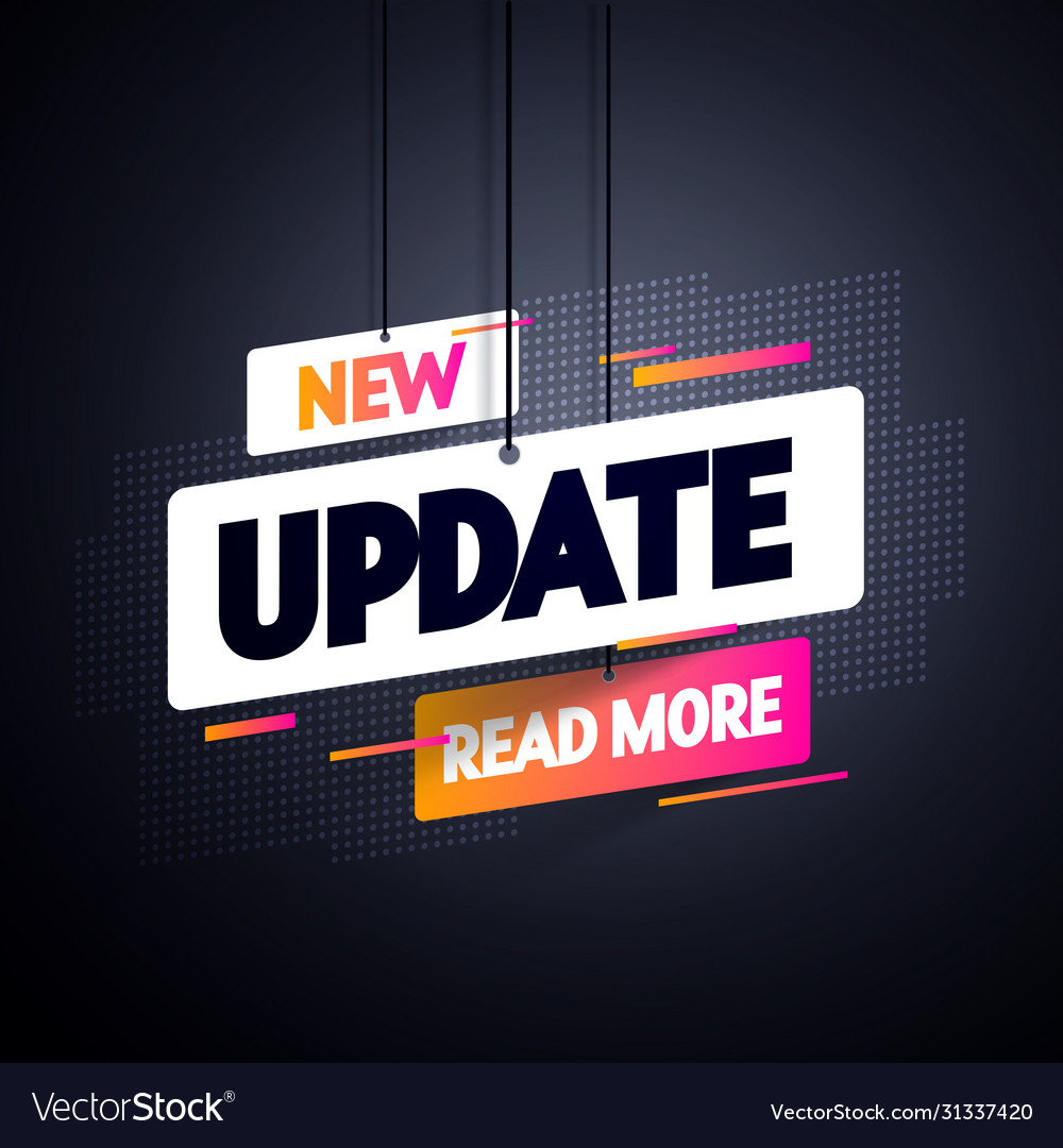 Hanging label with text new update read more Vector Image