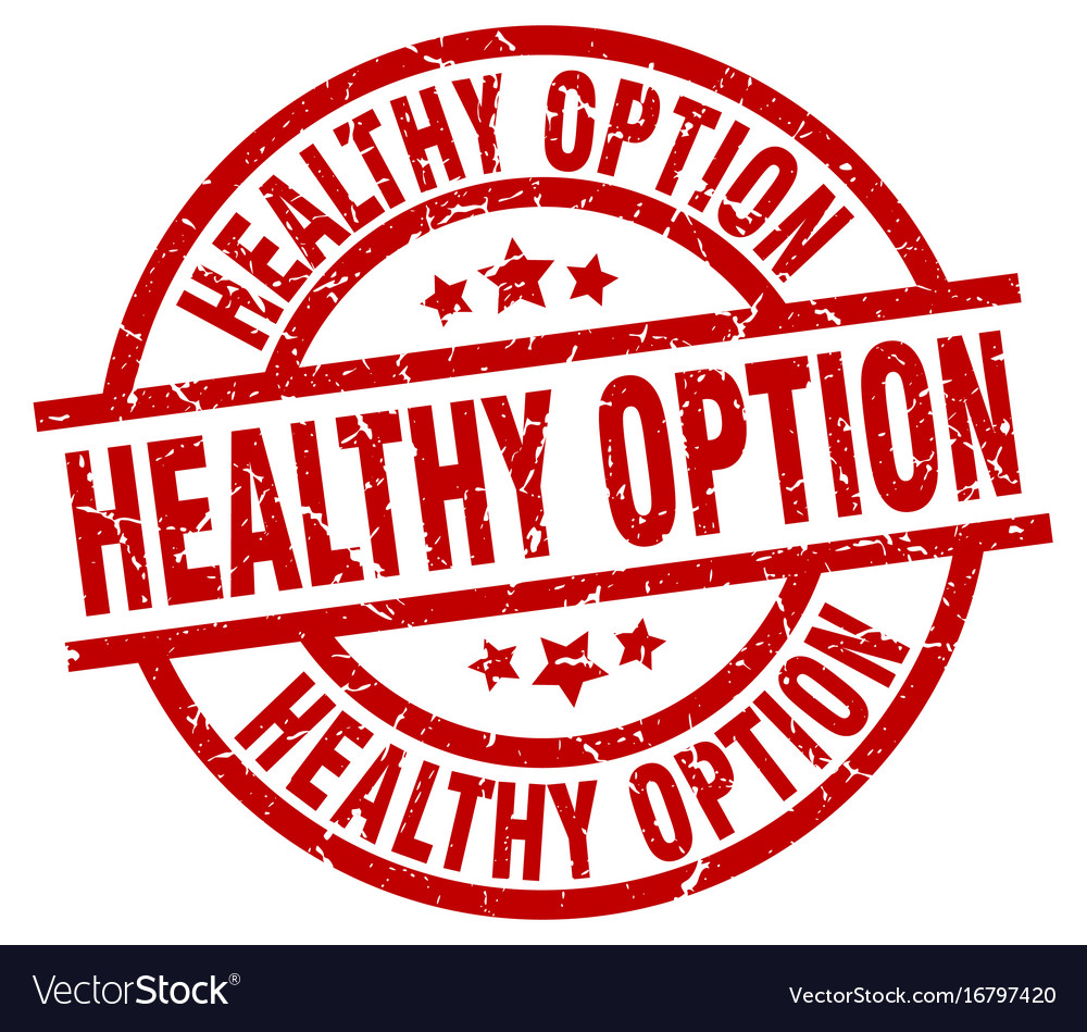 Healthy option round red grunge stamp Royalty Free Vector