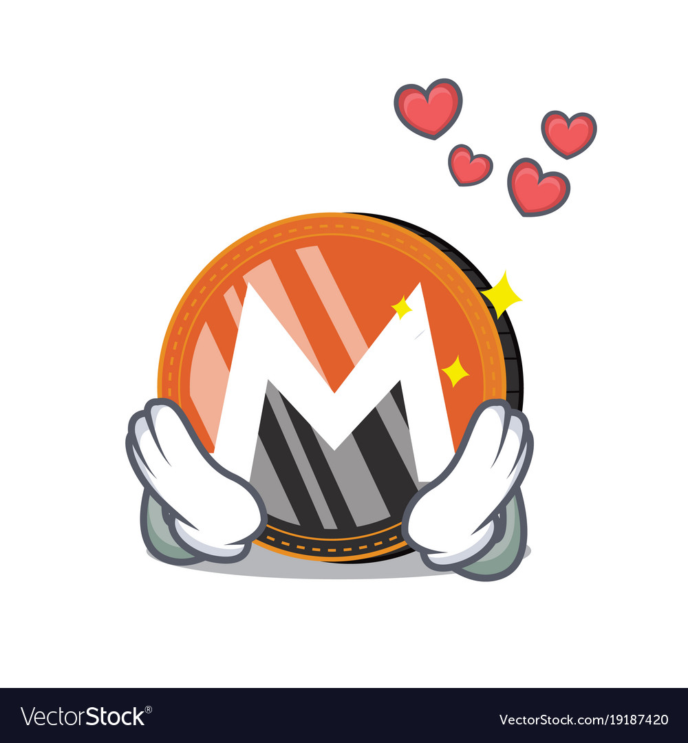 In love monero coin character cartoon