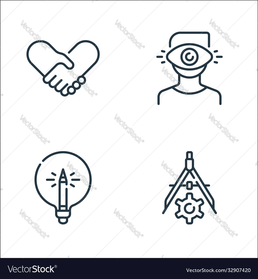 Life skills line icons linear set quality vector image Life skills line icons linear set quality