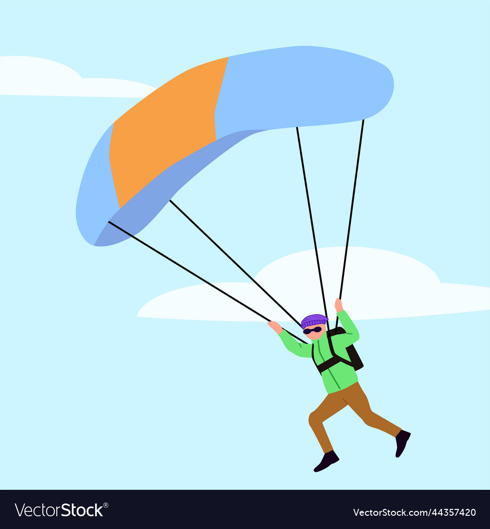 Parachute flying in the sky Royalty Free Vector Image