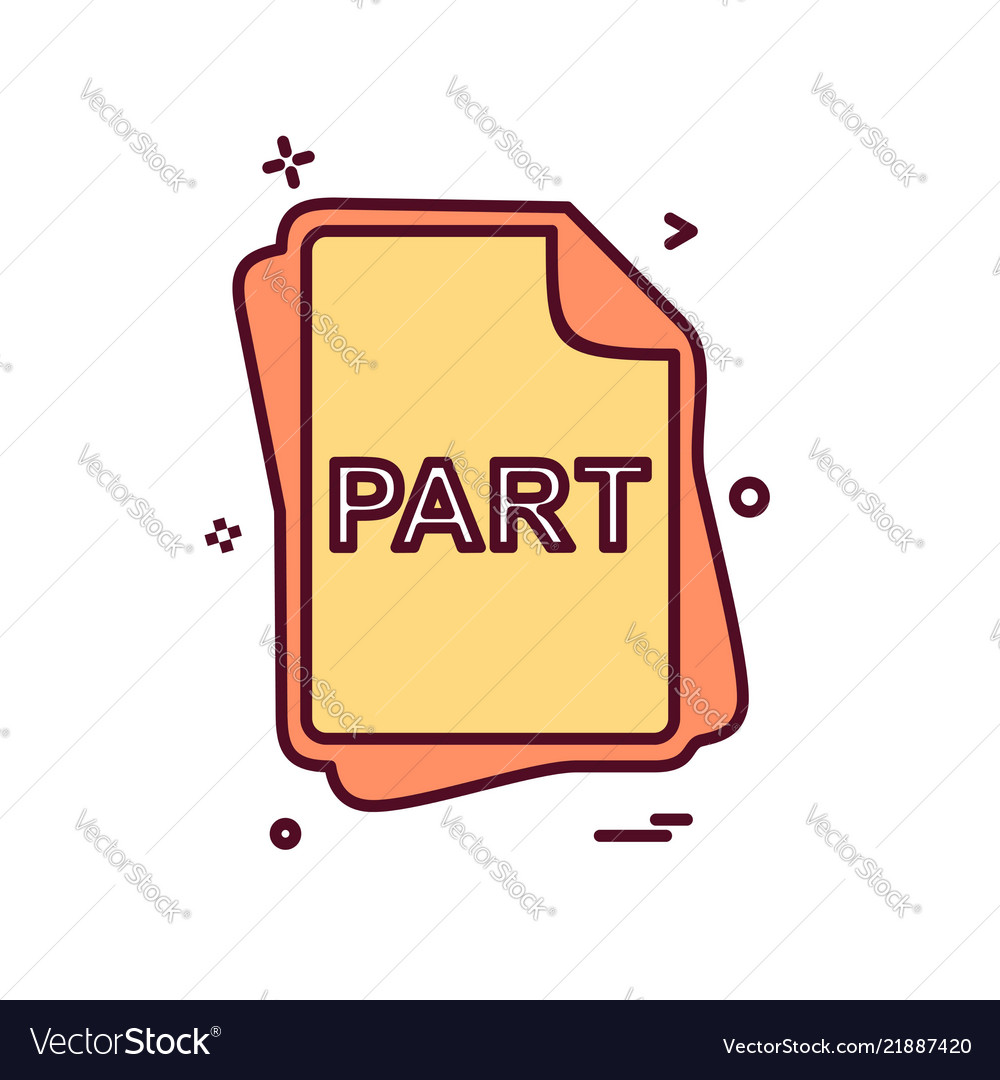 Part file type icon design vector image Part file type icon design