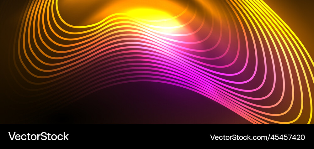 Shiny neon waves dynamic electric motion energy Vector Image