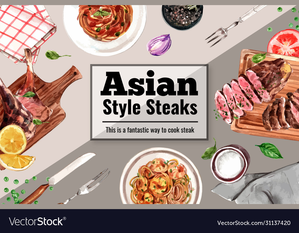 Steak frame design with grilled meat spaghetti