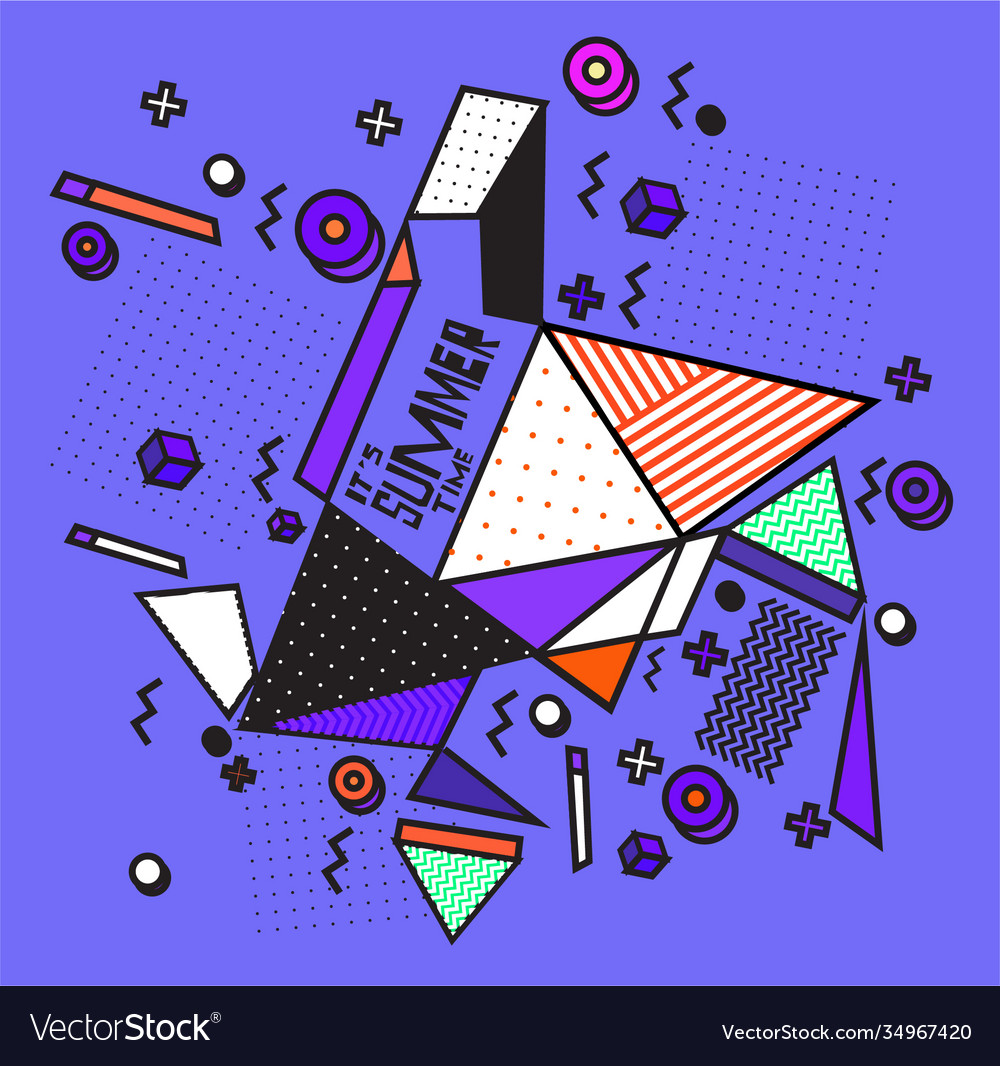 Triangle geometric forms for summer design event vector image Triangle geometric forms for summer design event