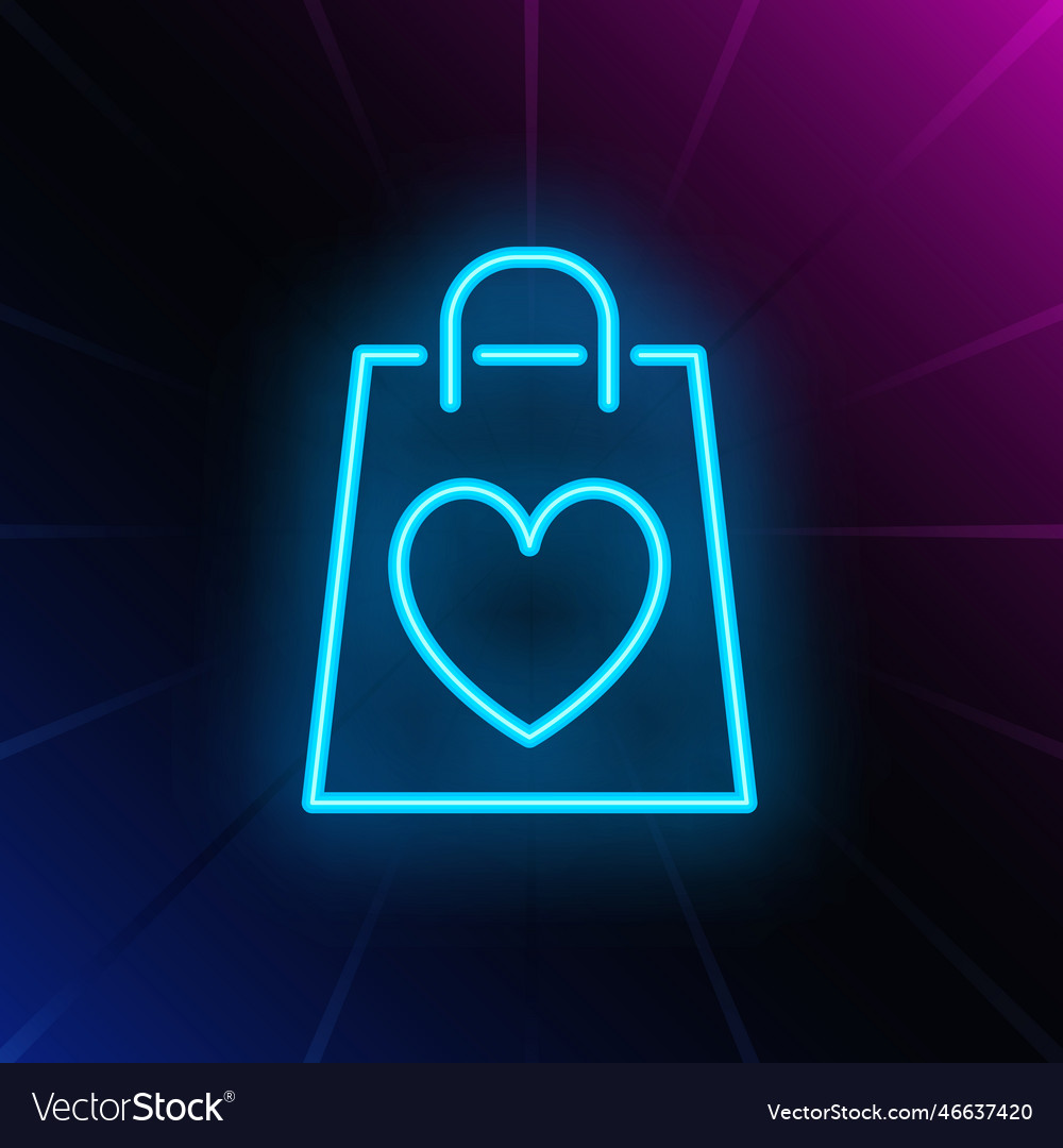 Valentines day shopping neon sign