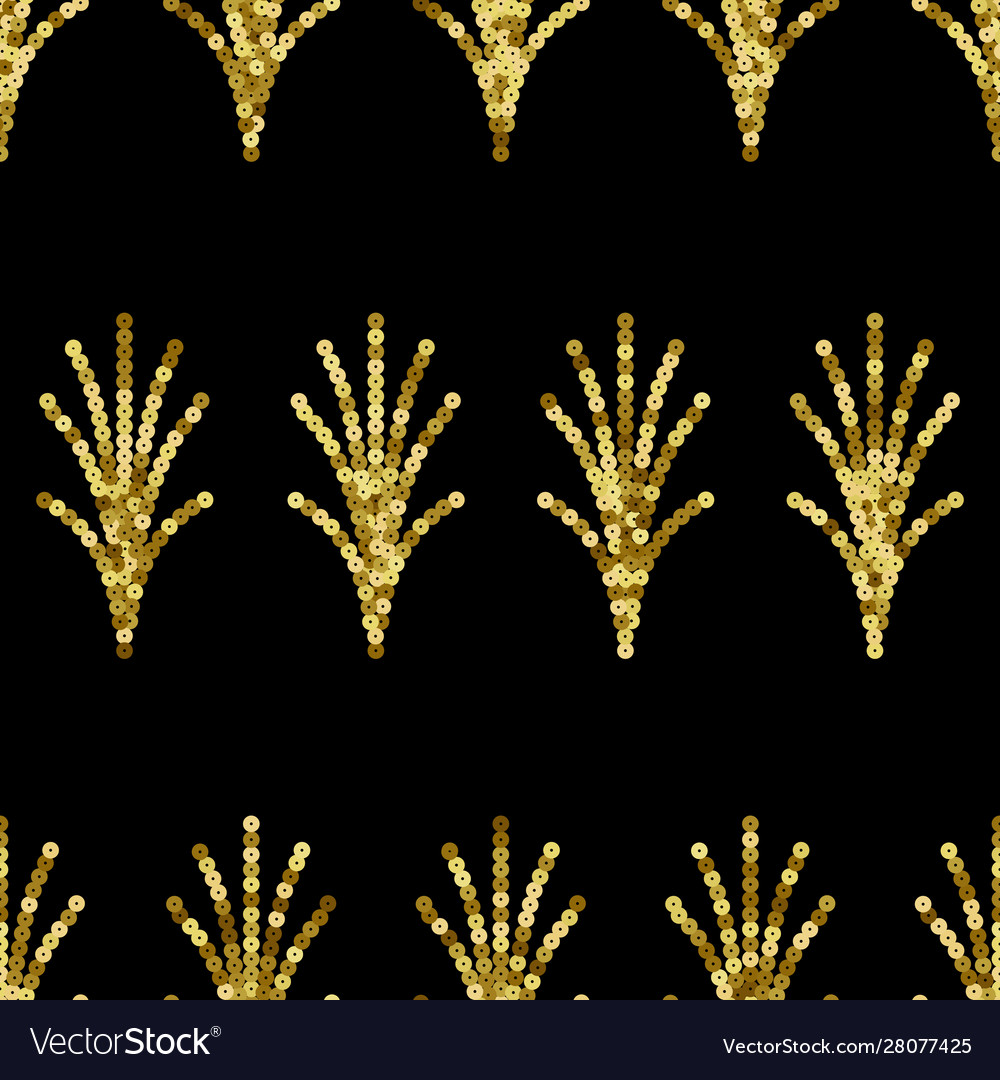 Art deco golden sequin seamless pattern gatsby