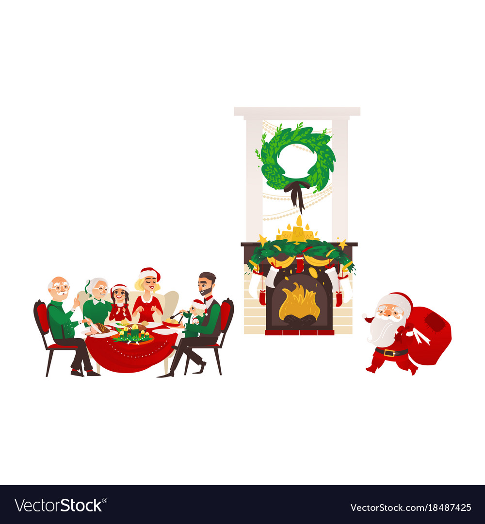 Christmas Holiday Scenes Set Royalty Free Vector Image