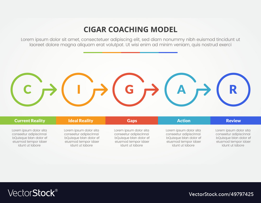 Cigar coaching model infographic concept Vector Image