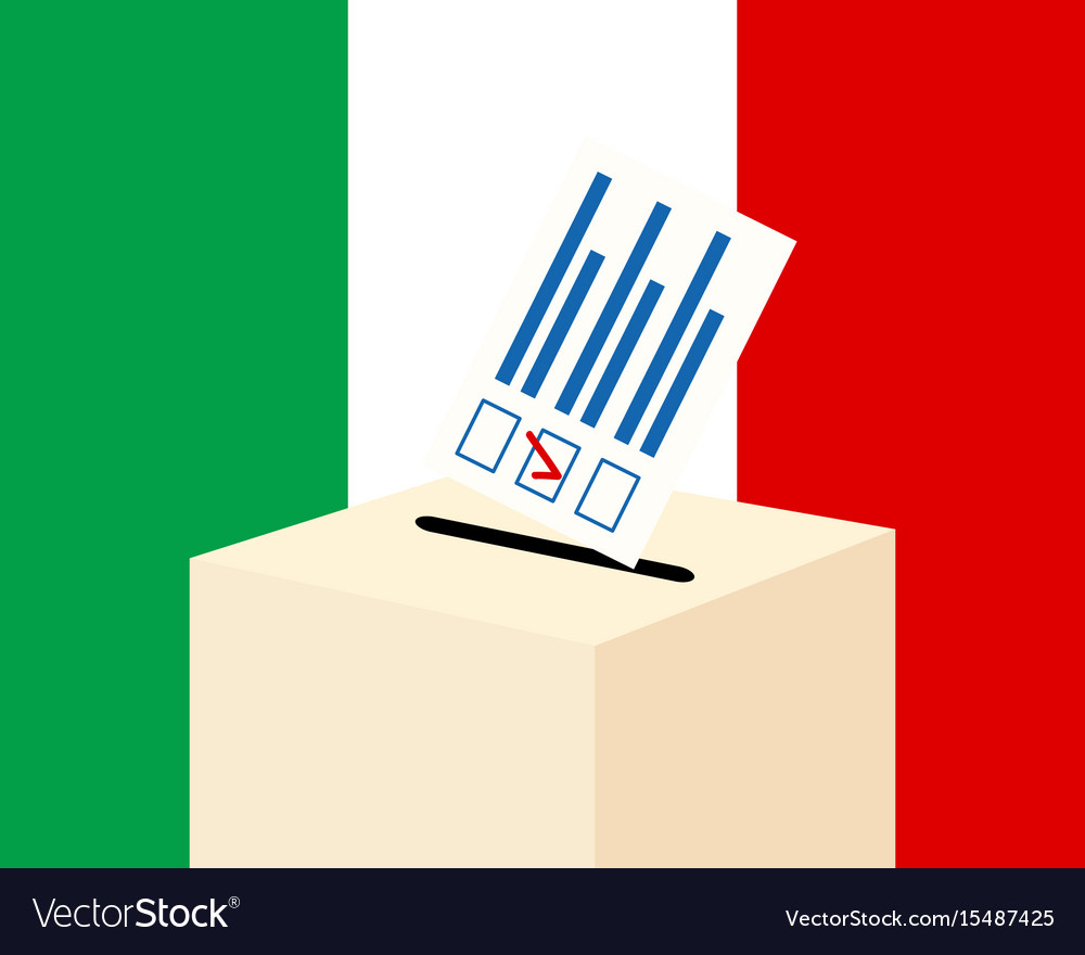 Wahl in italy Abstimmungspapier und Stimmzettel