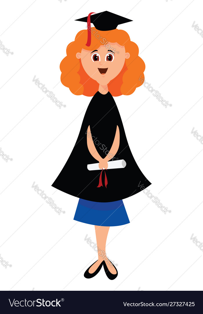 Girl graduate on white background