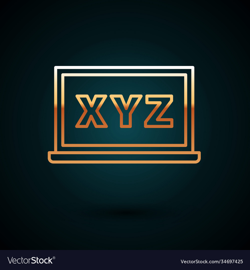 Gold line xyz coordinate system on chalkboard icon vector image Gold line xyz coordinate system on chalkboard icon