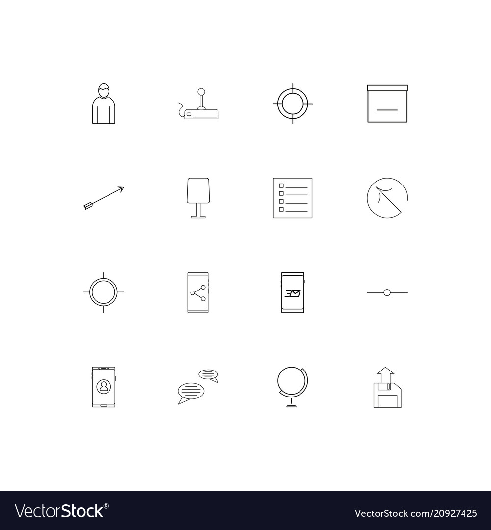Internet technologies linear thin icons set