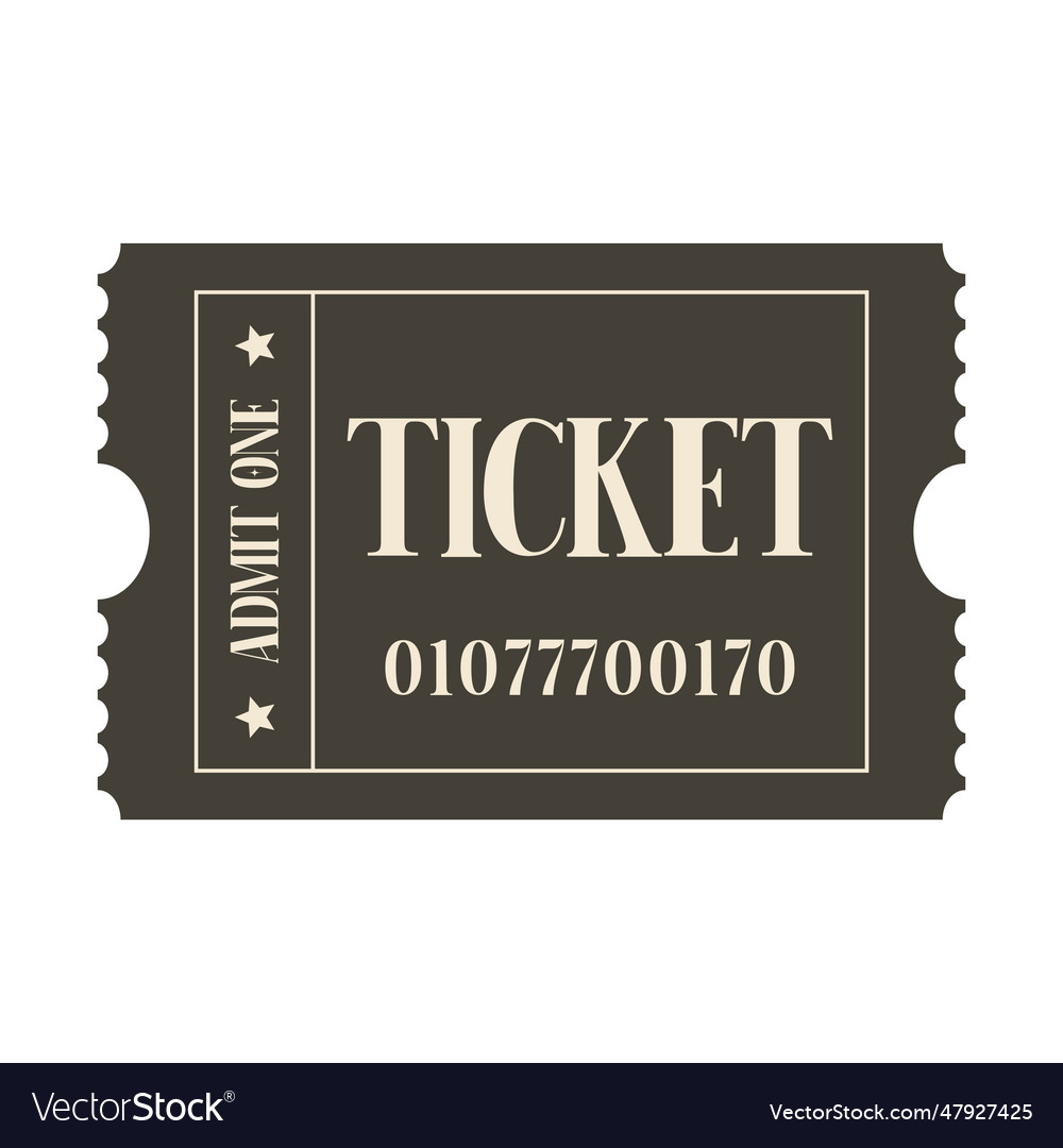 Isolated black ticket Royalty Free Vector Image